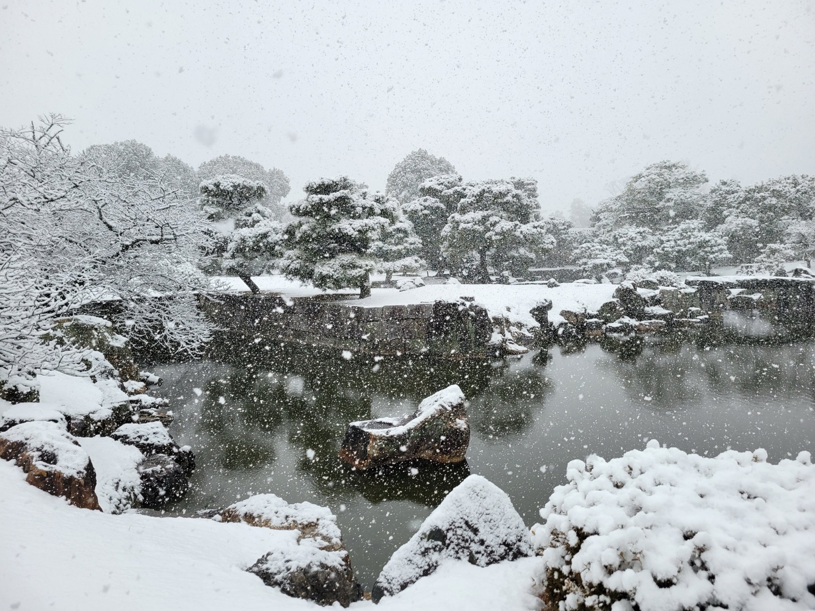 Japanese Castle in Snowfall